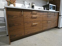 Alas, too expensive for us: walnut veneer fronts from SemiHandmade; notice the continuous wood grain