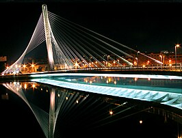 Puente dos Tirantes sobre el río Lérez.