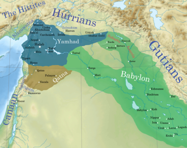 После завоеваний Хаммурапи. Ямхад, Катна и Старовавилонское царство. Около 1750 до н. э.