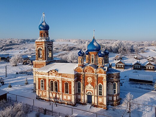 95. Церковь Благовещения Пресвятой Богородицы в Белозерихе, Лысковский район, Нижегородская область Автор — Александр Антонов гугл-картовский