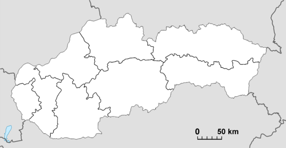 Carte des régions administratives de Slovaquie