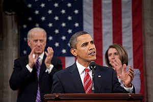 English: President Barack Obama delivers the 2...