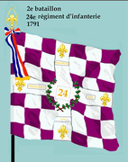 Drapeau du 2e bataillon du 24e régiment d'infanterie de ligne de 1791 à 1793