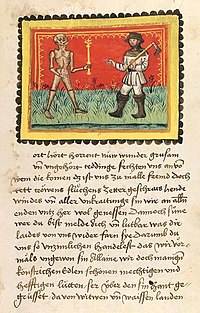 Heidelberský iluminovaný rukopis Oráče z Čech, výňatek z kapitoly 2, Stuttgart, kolem 1470