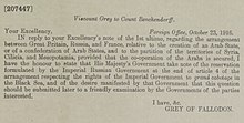 Соглашения по Малой Азии - Виконт Грей, Министерство иностранных дел (Лондон), графу Александру Константиновичу Бенкендорфу, 23 октября 1916 года. Jpg