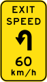 (W1-9-5) Exit advisory speed with hairpin curve to left