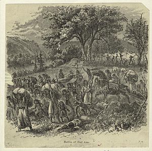 Индейские женщины и дети во время битвы при Бэд-Экс[англ.]