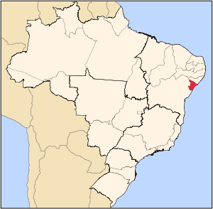 Мапа Бразилії з позначеним штатом Сержипі