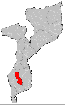 Chigubo District on the map of Mozambique