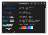 Neofetch corriendo en Clear Linux OS