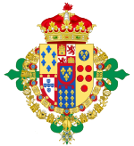 Description de l'image Coat of arms of Prince Carlos of Bourbon-Two Sicilies (1870-1949)-External Ornaments as Infante of Spain.svg.