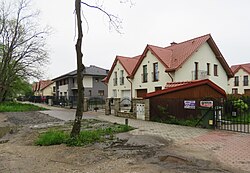 Zyndrama z Maszkowic Street located in the neighbourhood of Dąbrówka Grzybowska, in 2017.
