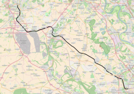 Spoorlijn Keulen - Rheydt op de kaart