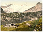 Die Johannishütte mit Großvenediger um 1900