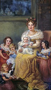 Portrait de Léopoldine de Habsbourg et de ses enfants