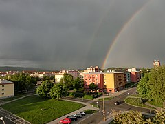 Blick über die Innenstadt zum Erzgebirge