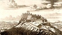 Slezer's Edinburgh Castle c. 1693 depicting the Scottish Union flag Edinburgh Castle John Slezer trimmed.jpg