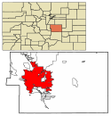 Location map of Colorado Springs, Colorado.