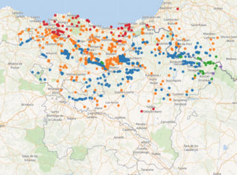 Euskal Herriko mendien mapa interaktiboa (query.wikidata.org).