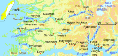 Location of Førdefjorden and Jølstravatn