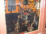 Lokförarhytten i Neilson and Company-lokomotivet på museet