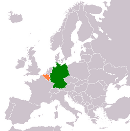 Kaart met daarop België en Duitsland