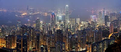 Hongkong soos gesien vanaf Victoria Peak.