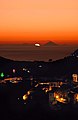 Riviera dei Tramonti. Vista sulle Isole Eolie al tramonto