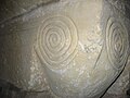 Arch support carved with ammonites