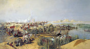 Russische troepen steken de Amu Darja over in 1873, 1889