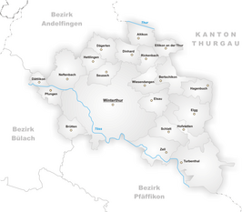 Kaart van Winterthur