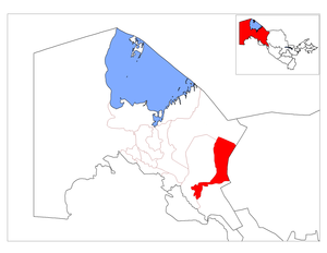 Розташування району в Каракалпакстані (кордони приблизні)