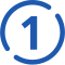 twice-broken blue-outlined white circle, containing blue number 1