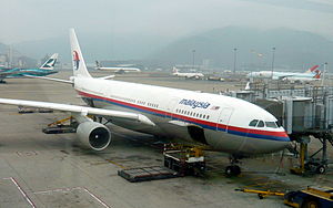 A Malaysia Airlines Airbus A330 9M-MKV after a...