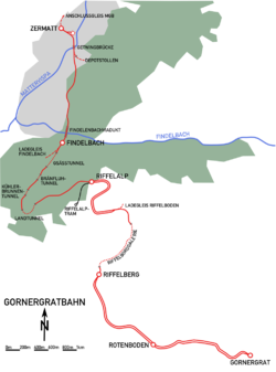 Ferrovia del Gornergrat - Localizzazione