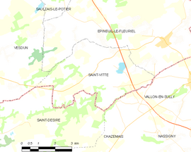 Mapa obce Saint-Vitte