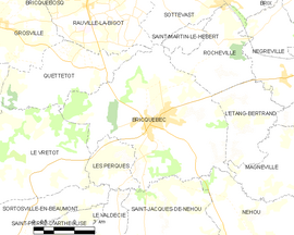Mapa obce Bricquebec