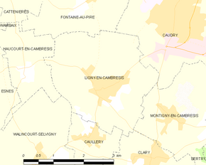 Poziția localității Ligny-en-Cambrésis