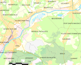 Mapa obce Verneuil-en-Halatte