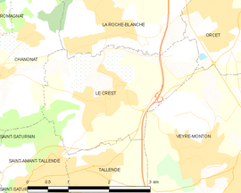 Mapa obce Le Crest