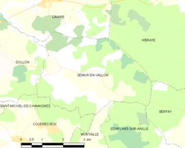 Mapa obce Semur-en-Vallon