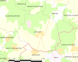 Mapa obce Aincourt