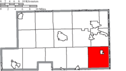 Location of Springfield Township in Mahoning County