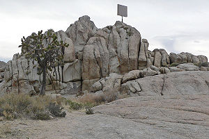 The Mojave Memorial Cross seen boarded-up in M...