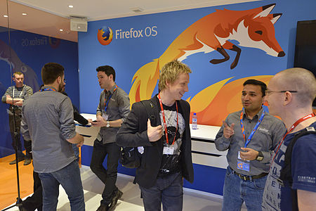 Mozilla stand at MWC 2014 with firefox logo and fox.jpg