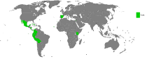 Land hvor Luz (grønt) er mye brukt