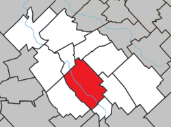 Location within La Nouvelle-Beauce RCM.