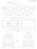 Схема 4 видов Sd.Kfz. 231 (8-Rad). Размеры в сантиметрах