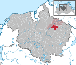 Elhelyezkedése Mecklenburg-Elő-Pomeránia térképén