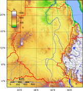 Гіпсометрична карта Судану